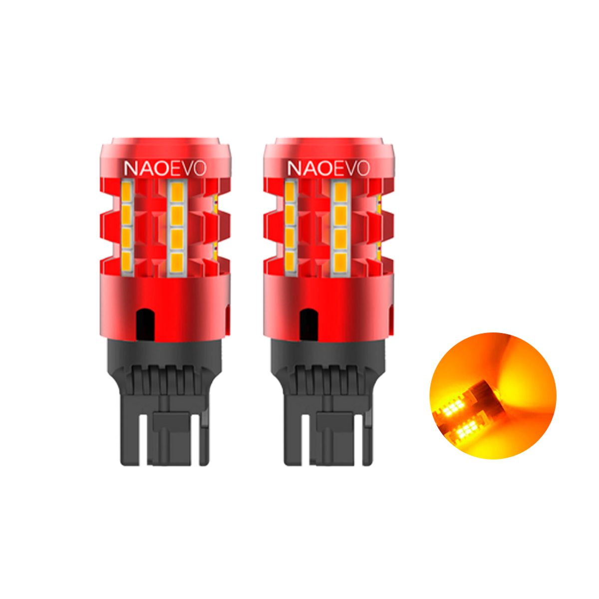 NAOEVO - Led Señal T20 CANBUS 7440 Luz Ámbar 2500LM NAOEVO