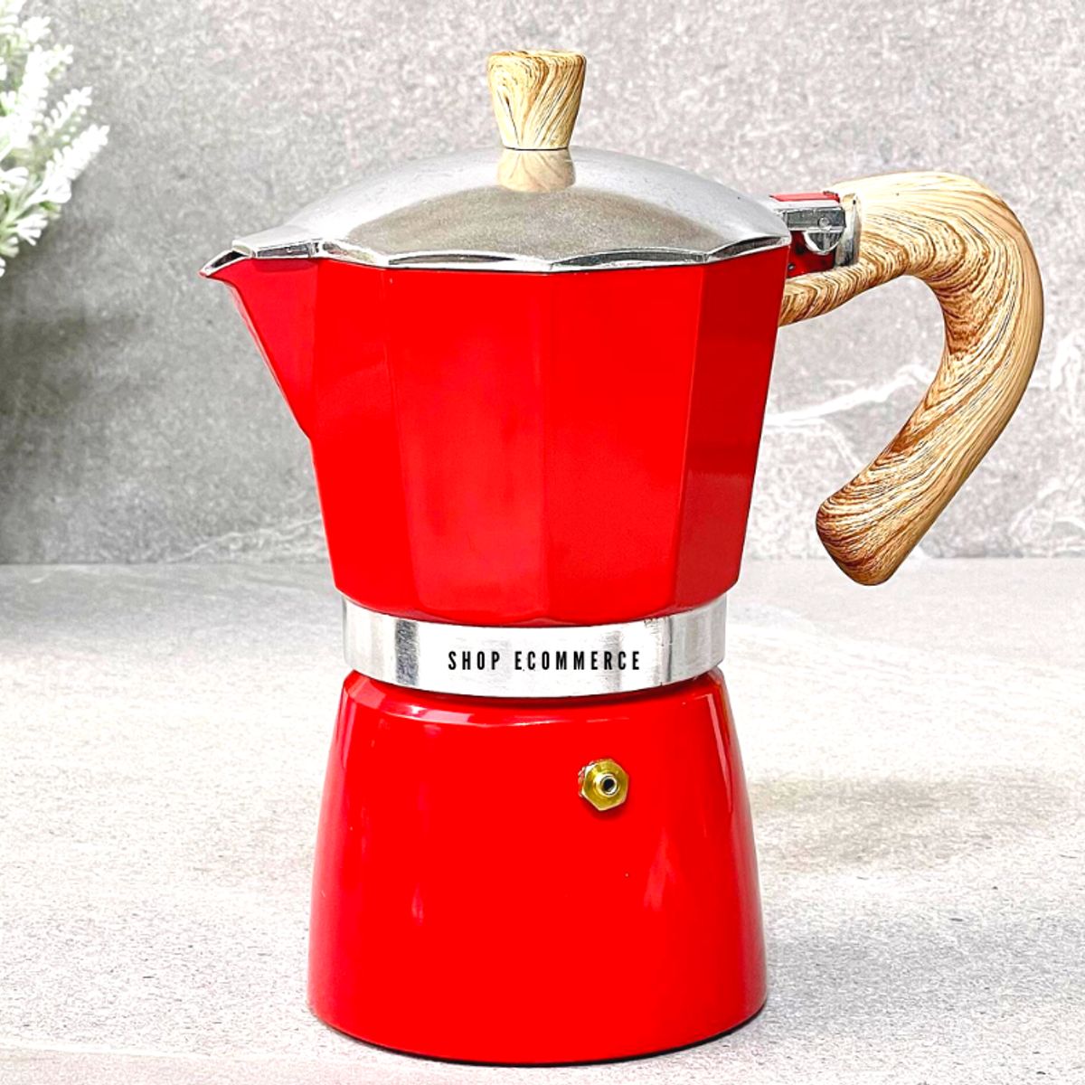 GENERICO - Cafetera moka vintage 6tz rojo