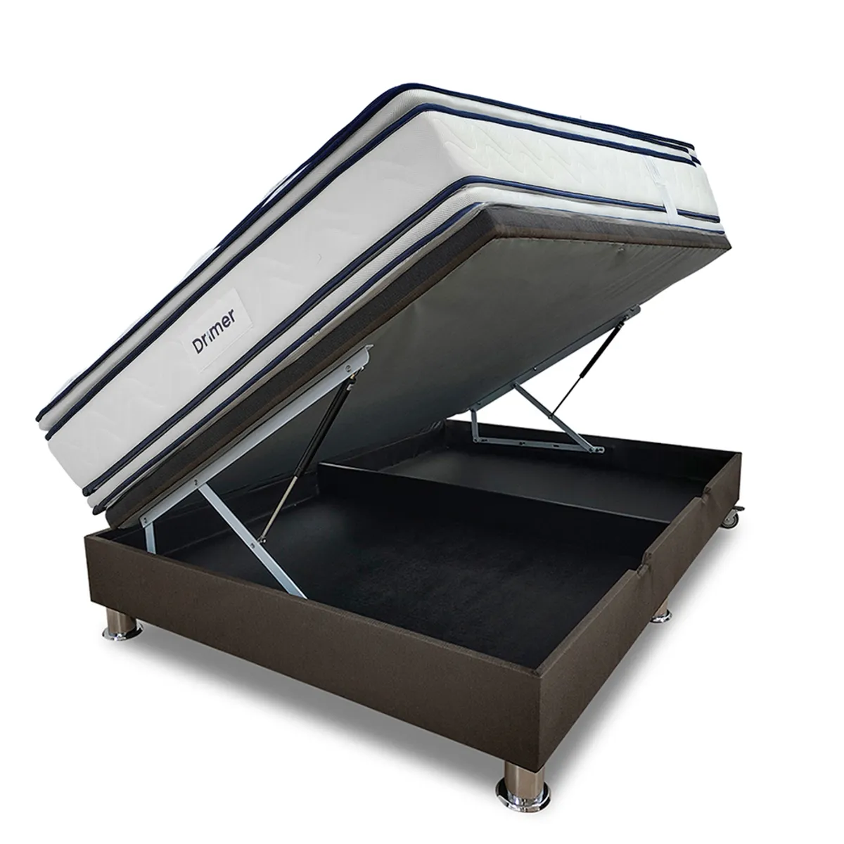 DRIMER - Cama Practibox Fiamma Antistress Queen Marrón