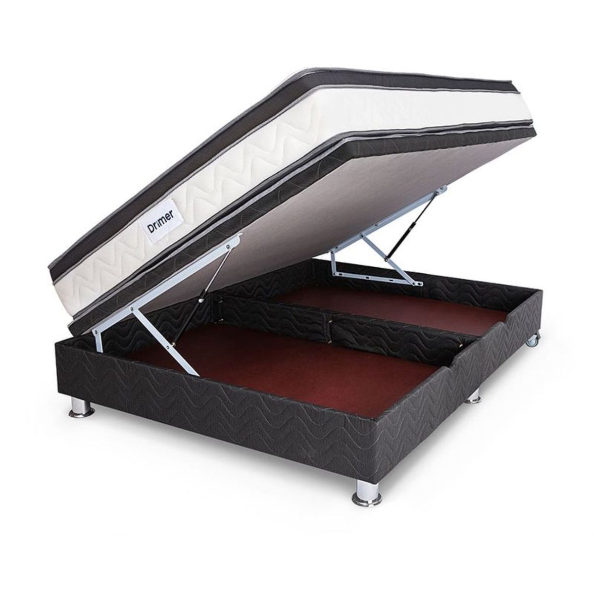 DRIMER - Cama Practibox Pocket Aero Látex Queen Gris