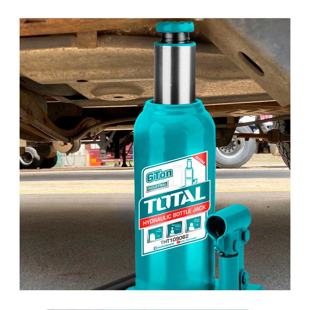 TOTAL TOOLS - GATA HIDRÁULICA TOTAL BOTELLA 6TON PESADO LEVANTAMIENTO THT109062