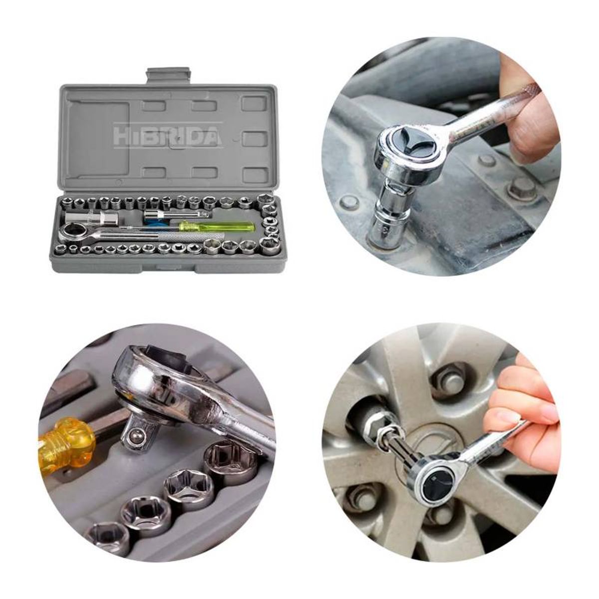 GENERICO - Set Herramientas Juego de Dados Silver Edge 40 Piezas