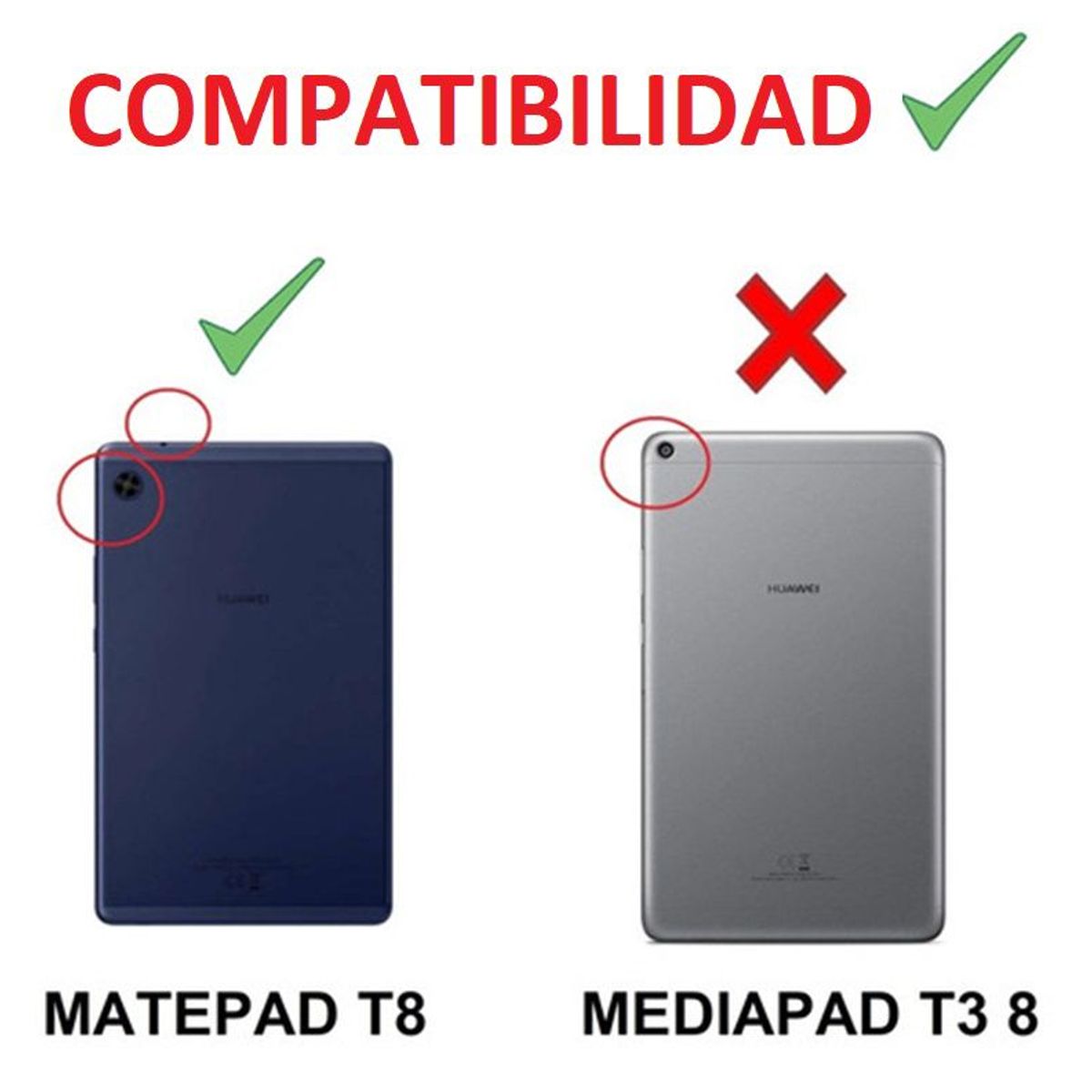 GENERICO - Funda Y Mica Y Lapiz para Huawei MatePad T8 80 Protector Flip Cover