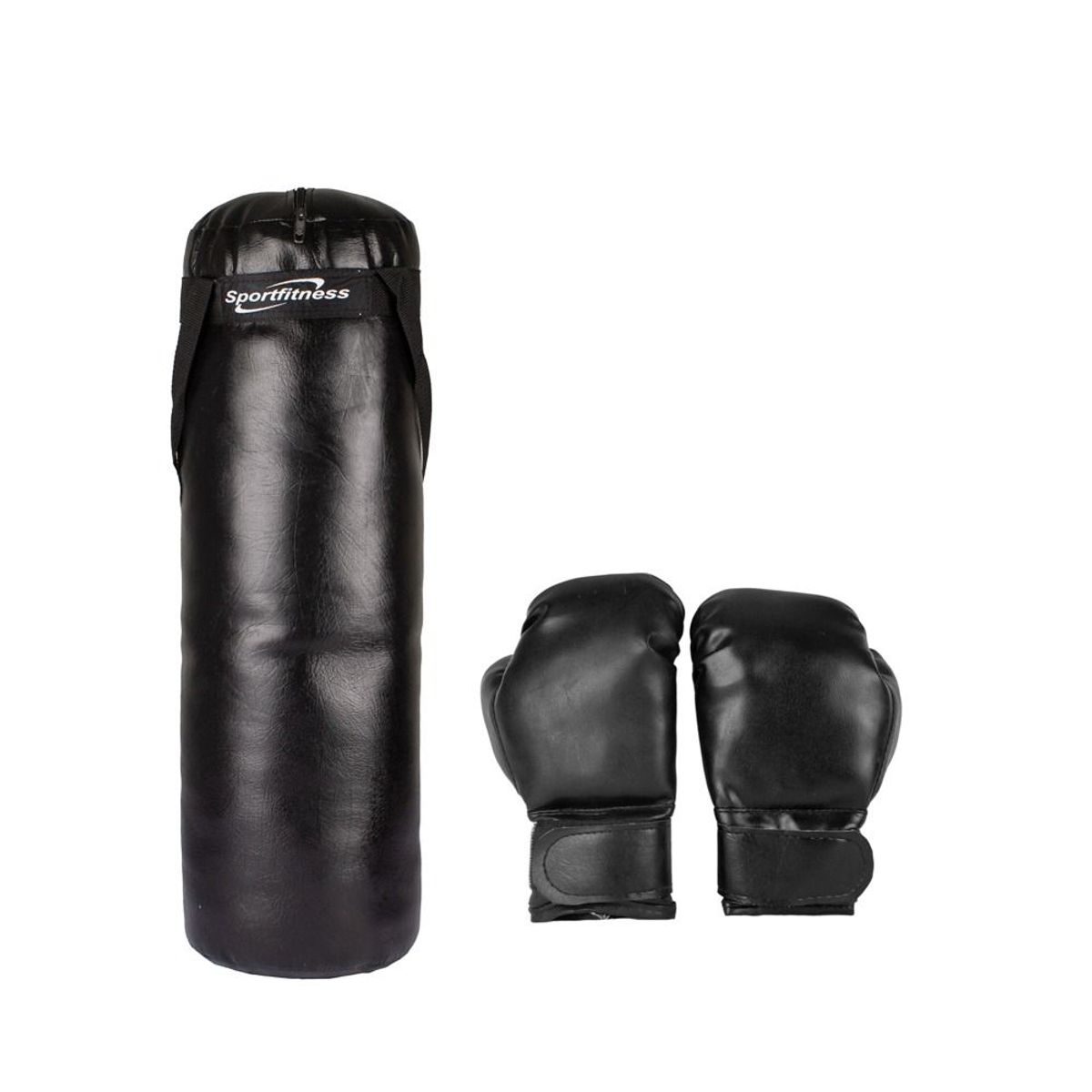 SPORT FITNESS - Saco de boxeo para niños con guantes - Negro