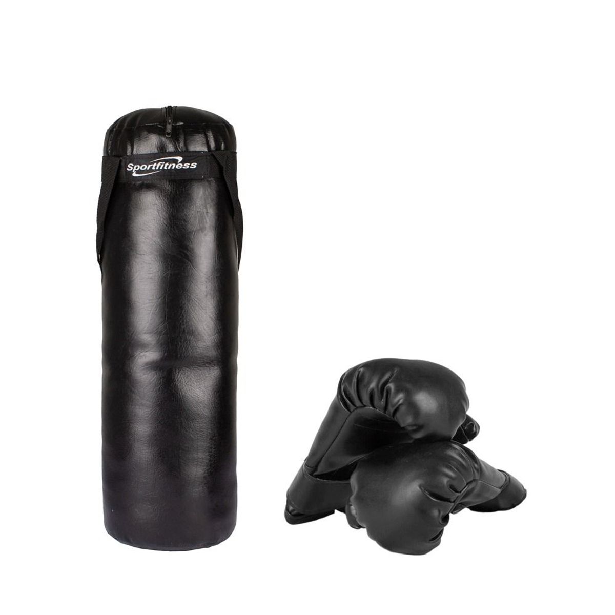 SPORT FITNESS - Saco de boxeo para niños con guantes - Negro