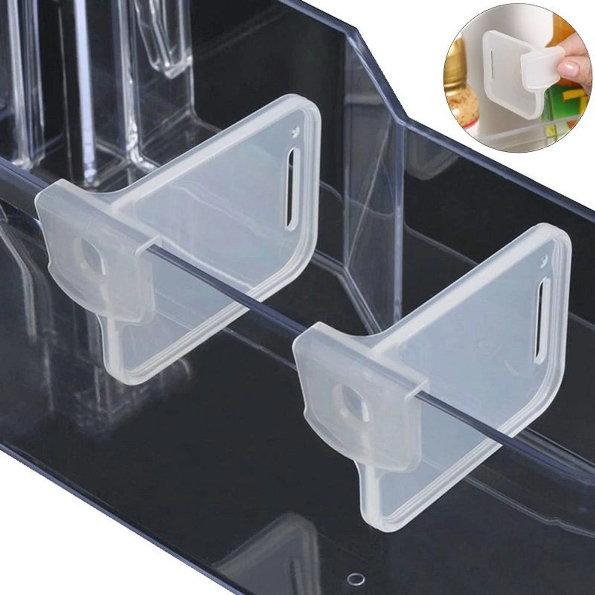 GENERICO - set de 4 - Divisor de plástico retráctil para refrigerador separador