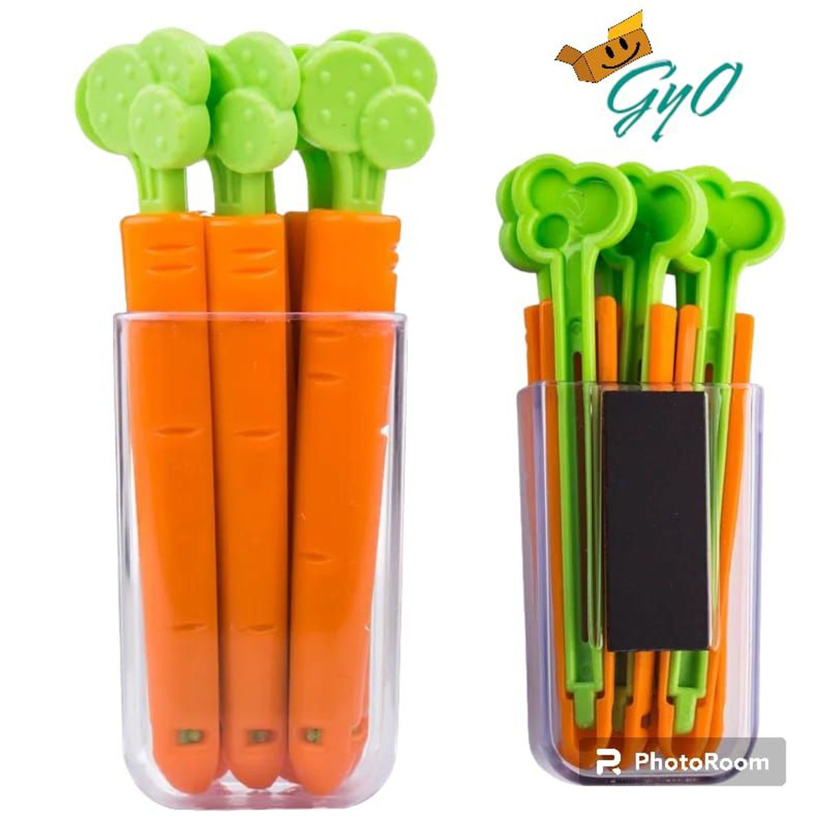 GENERICO - Pack de 5 Clip selladores de bolsas en forma de Zanahoria