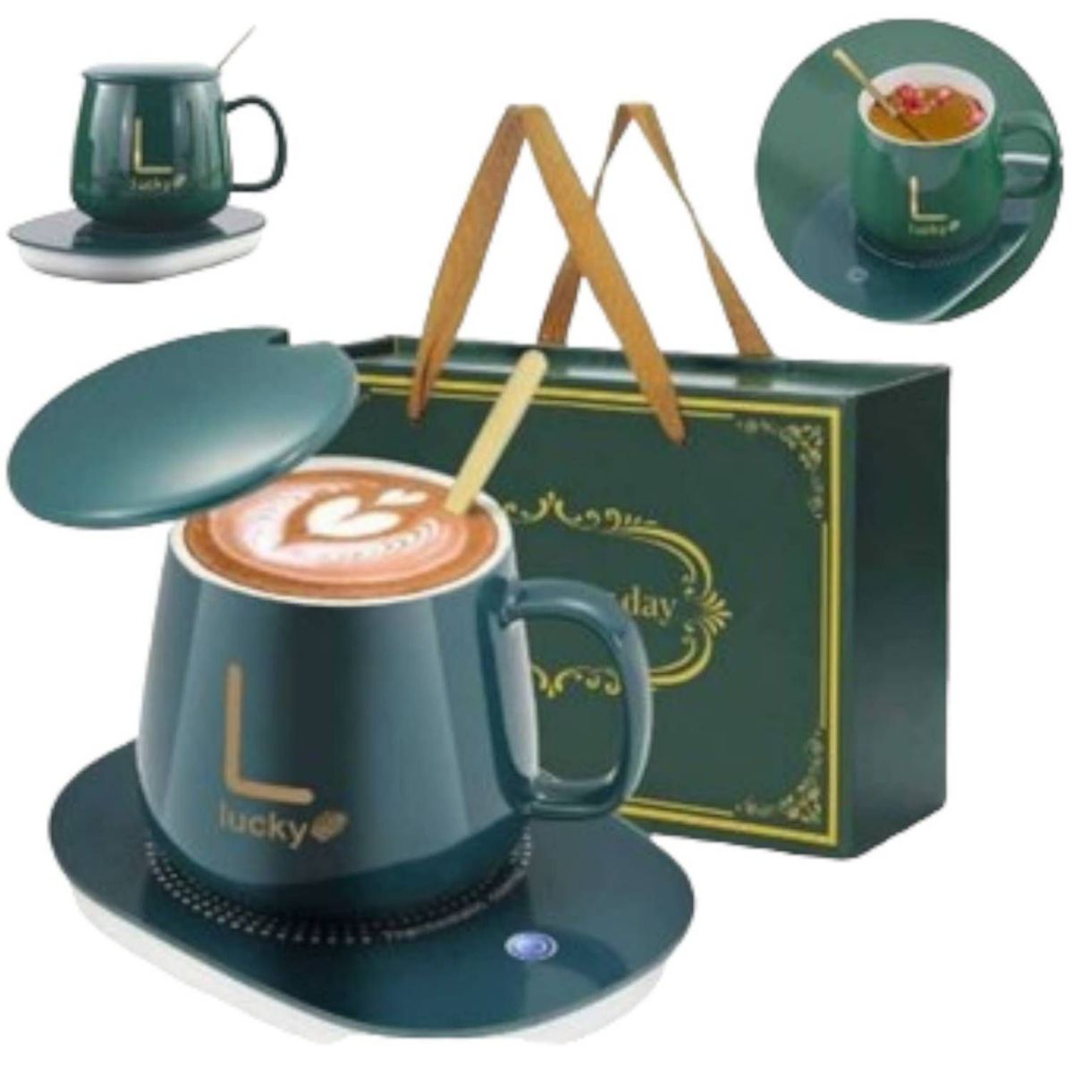 GENERICO - Taza Mug Green Calentador Electrico de Bebidas Electrico