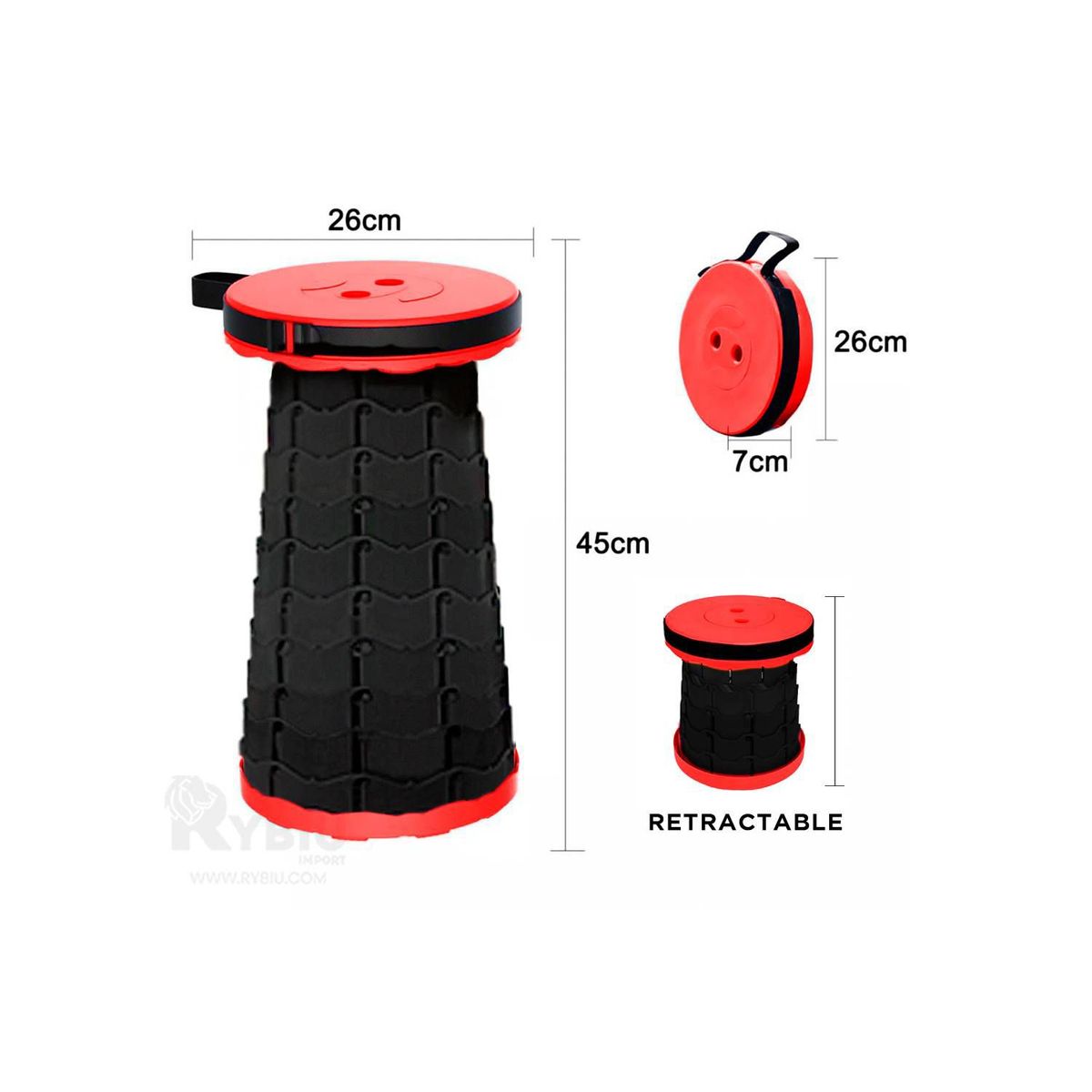 UNIVERSAL - Banco Plegable Portátil Rojo