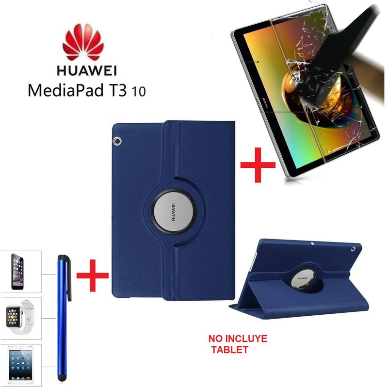 GENERICO - Funda + Mica + Lapiz para Huawei MediaPad T3 10 Protector Flip Cover