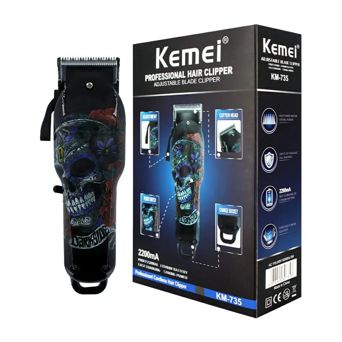 KEMEI - Máquina Cortadora de Cabello Profesional Inalámbrica Kemei 735