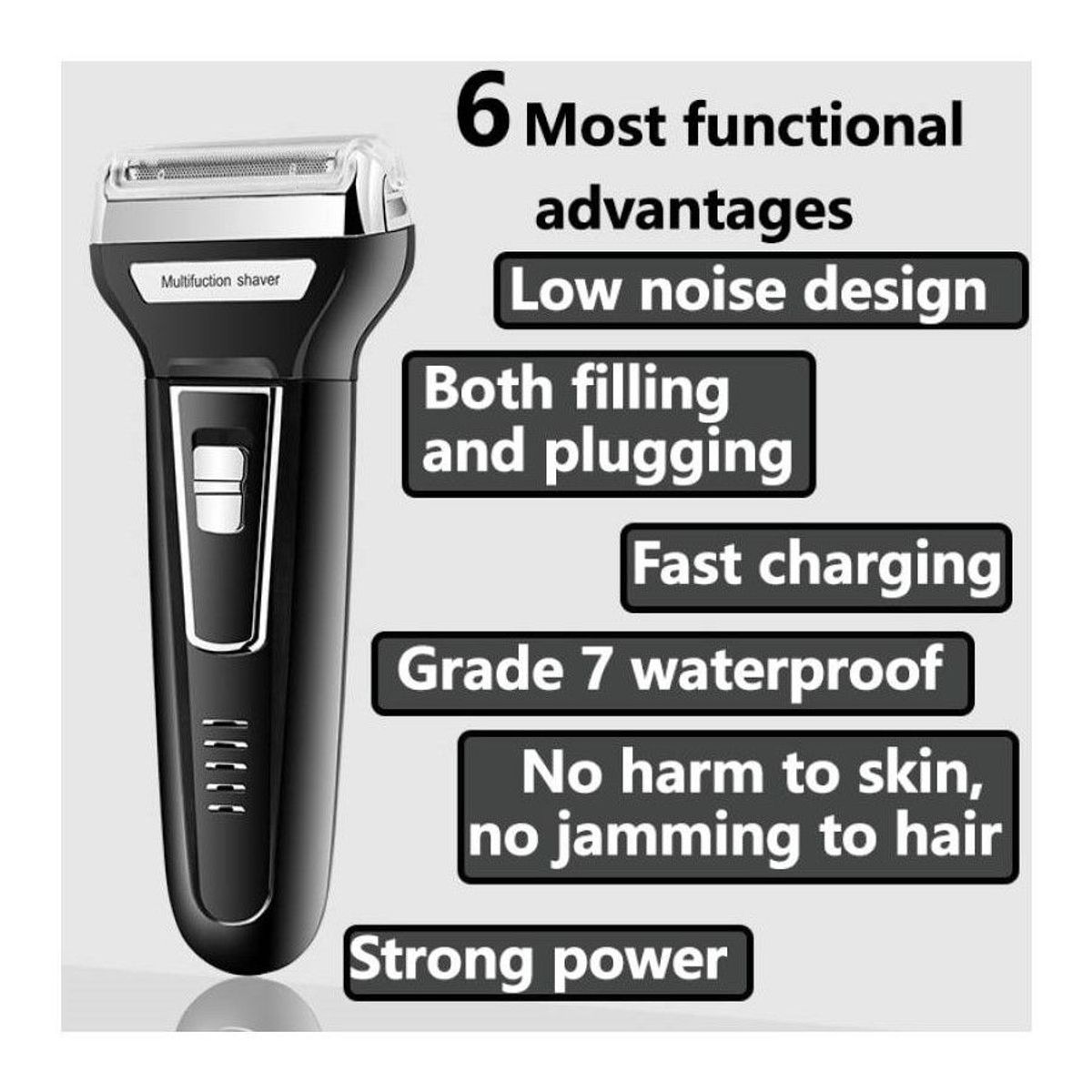 KEMEI - Afeitadora Cortadora Rasuradora Inalambrica Kemei 3 en1 KM-6558