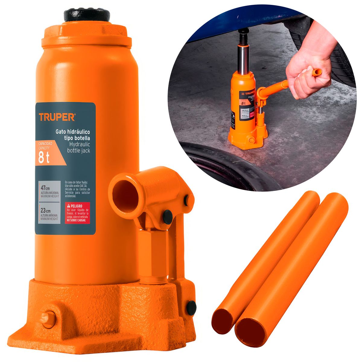 TRUPER - Gata Hidráulica Tipo Botella de 8Ton Truper