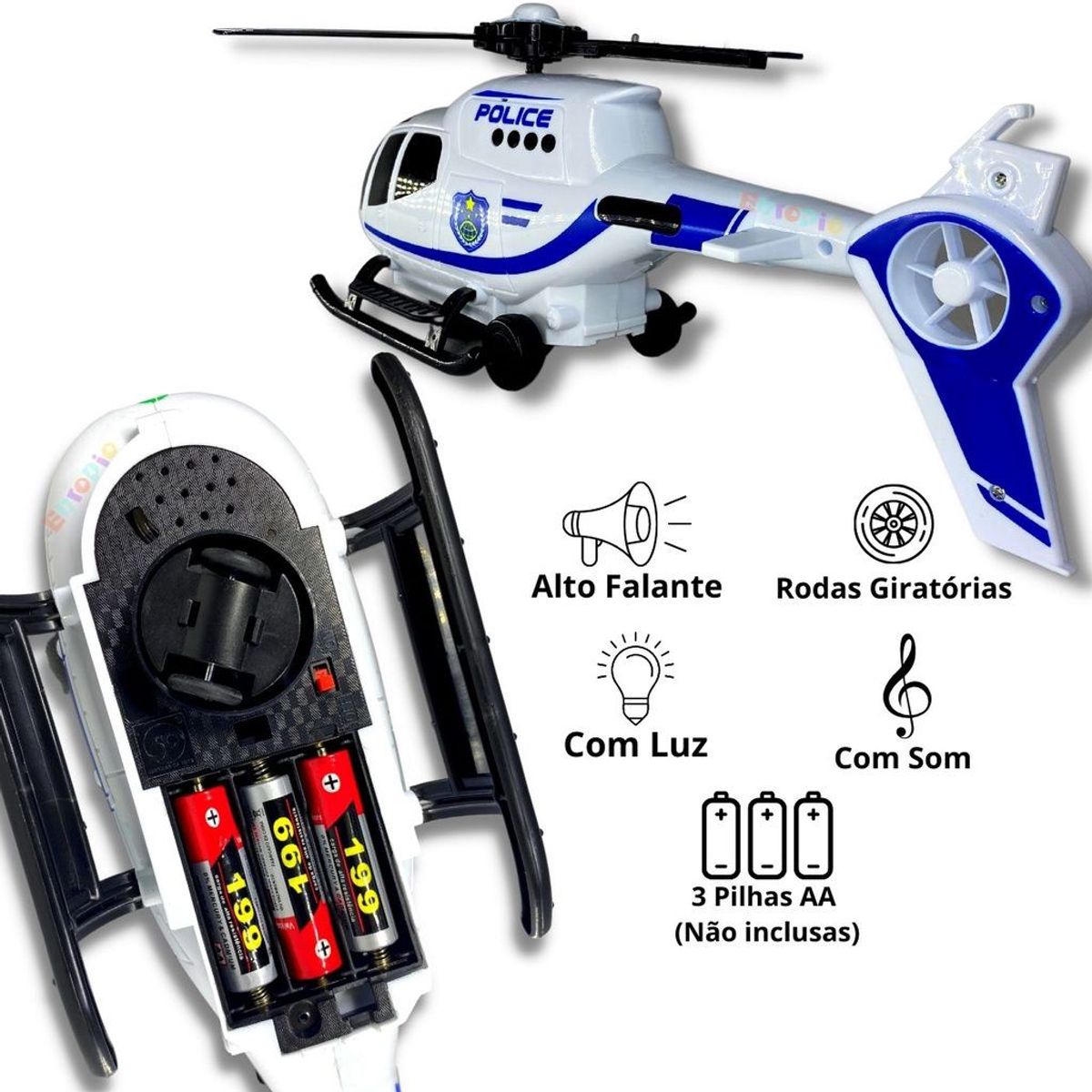 GENERICO - Helicóptero de Juguete Movimiento Sonidos Luces y Proyecta