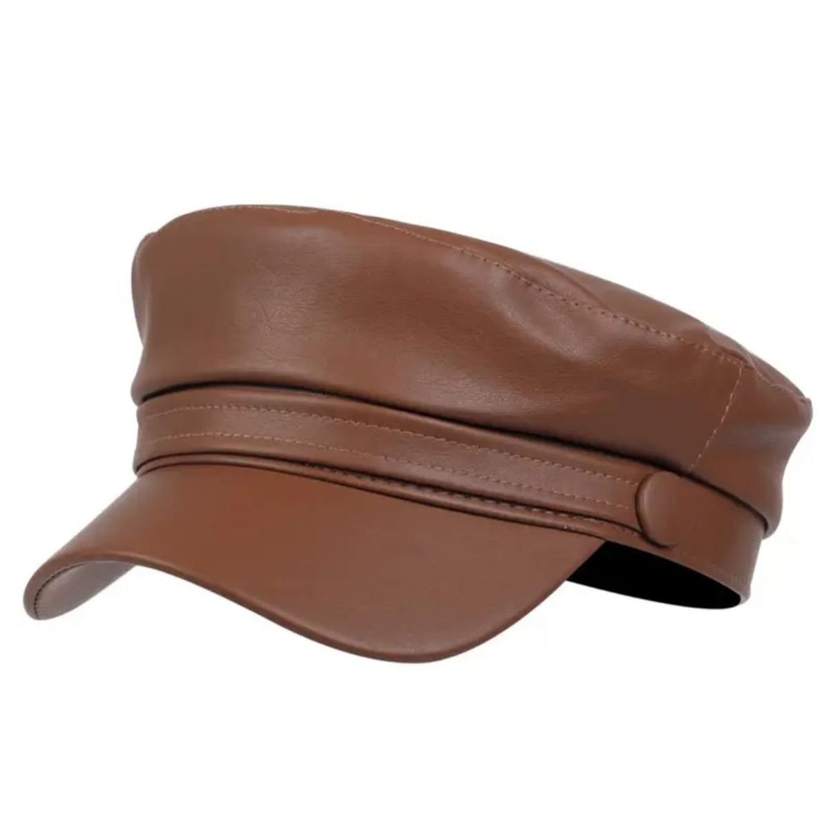 KAST PE - Gorra Boina Militar Inglesa Mujer - Camel Cuerina
