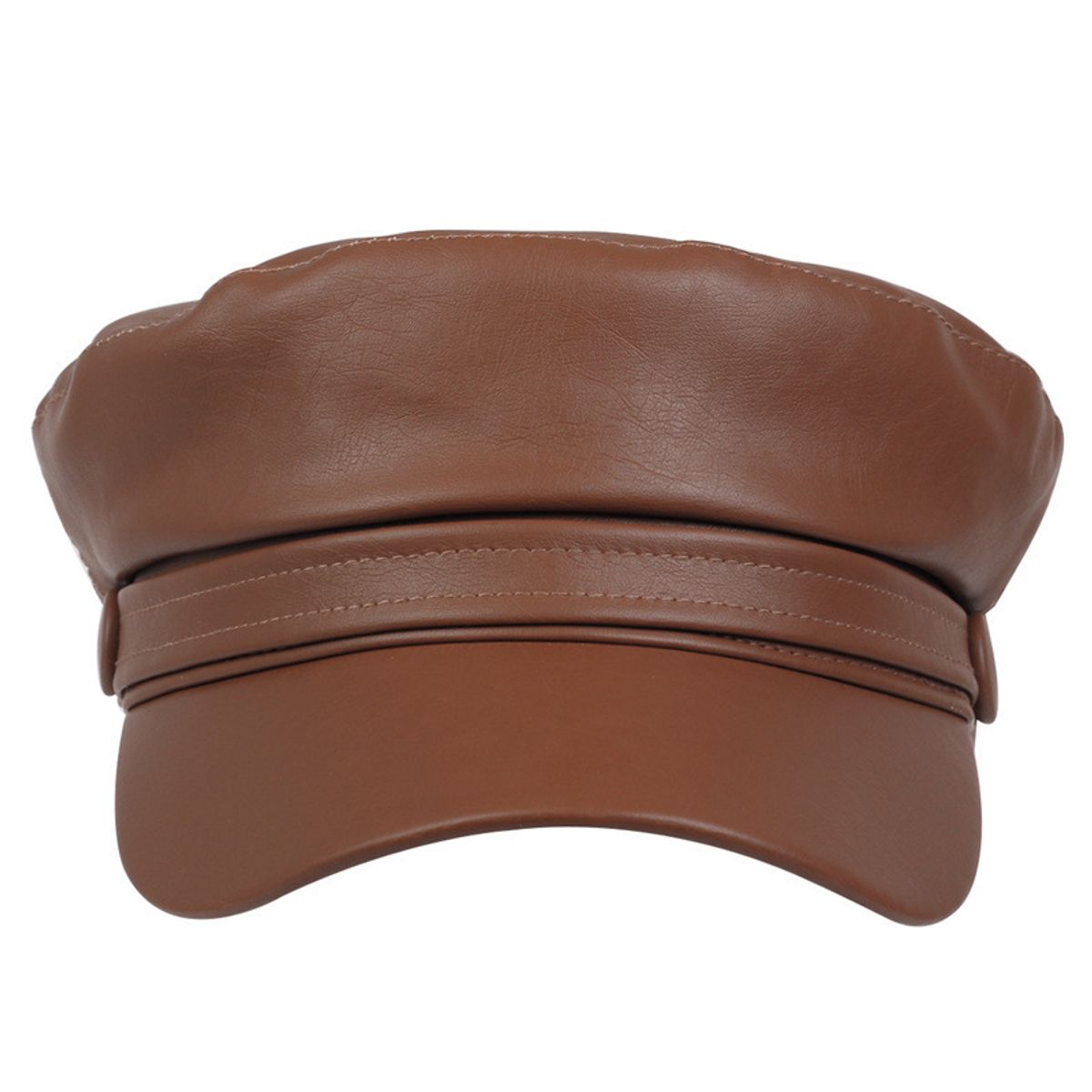 KAST PE - Gorra Boina Militar Inglesa Mujer - Camel Cuerina