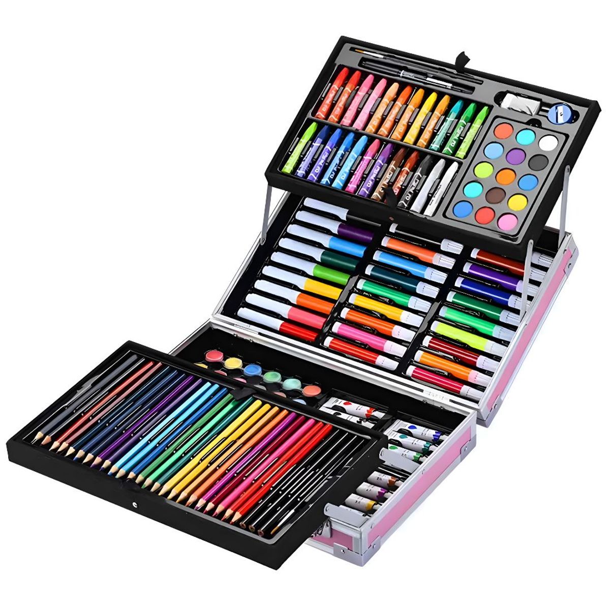 GENERICO - Set de Arte Maleta de Aluminio 145 Piezas unicornio