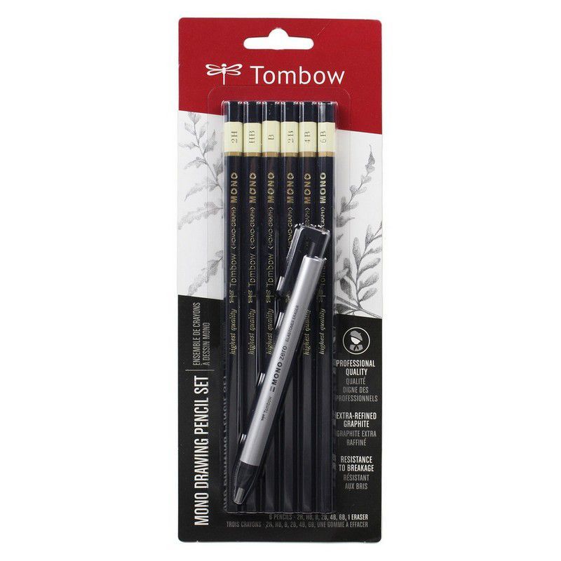 TOMBOW - Set lápices de grafito 6 unidades y borrador