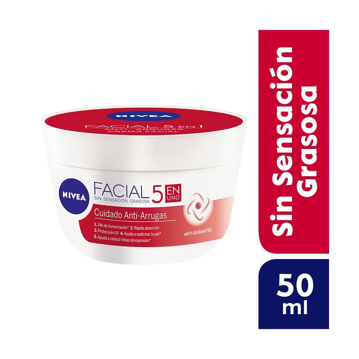 NIVEA - Nivea Face Crema Facial Cuidado Antiarrugas 5 en 1 frasco 50ml