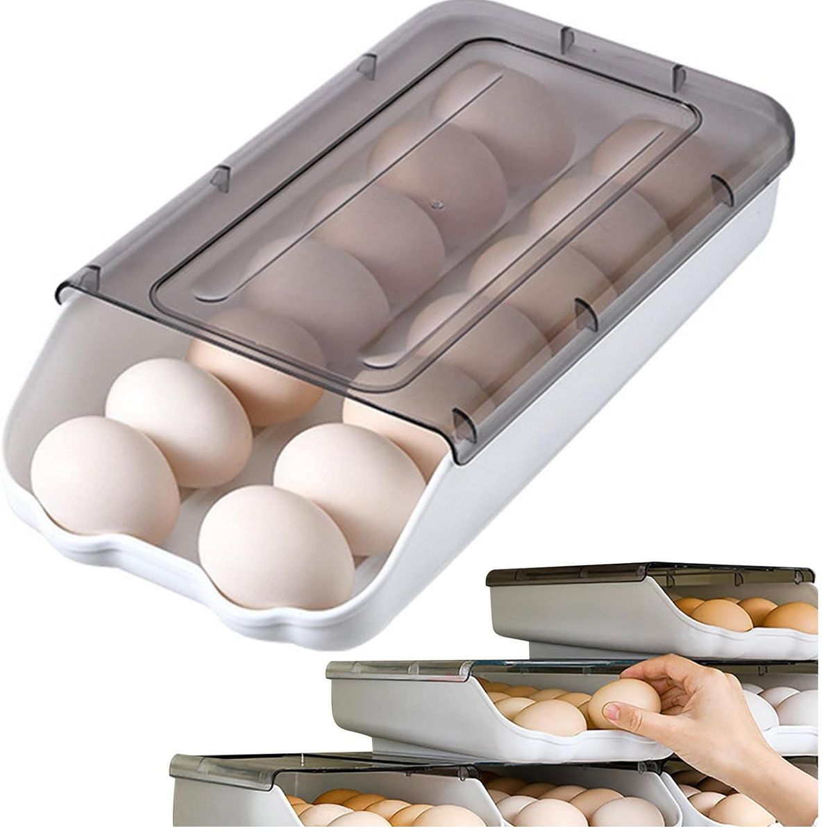 OEM - Porta Huevos de 1 Nivel Apilable Capacidad 14 Huevos