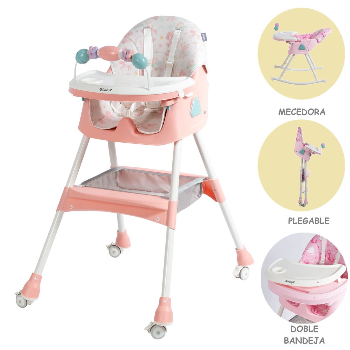 EBABY - Silla de Comer Dali con Respaldar y arco de Juego PaloRS