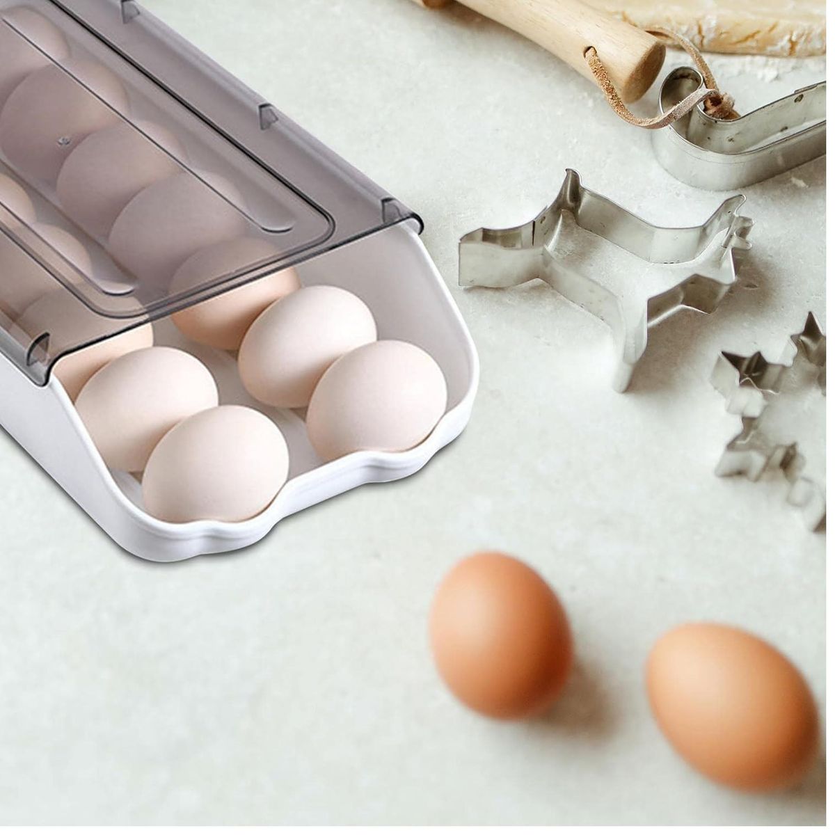 OEM - Porta Huevos de 1 Nivel Apilable Capacidad 14 Huevos