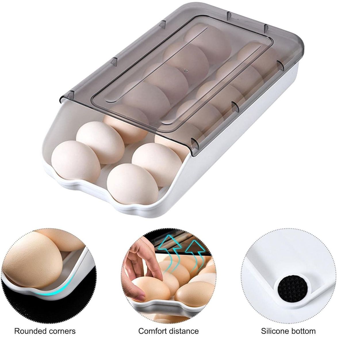 OEM - Porta Huevos de 1 Nivel Apilable Capacidad 14 Huevos