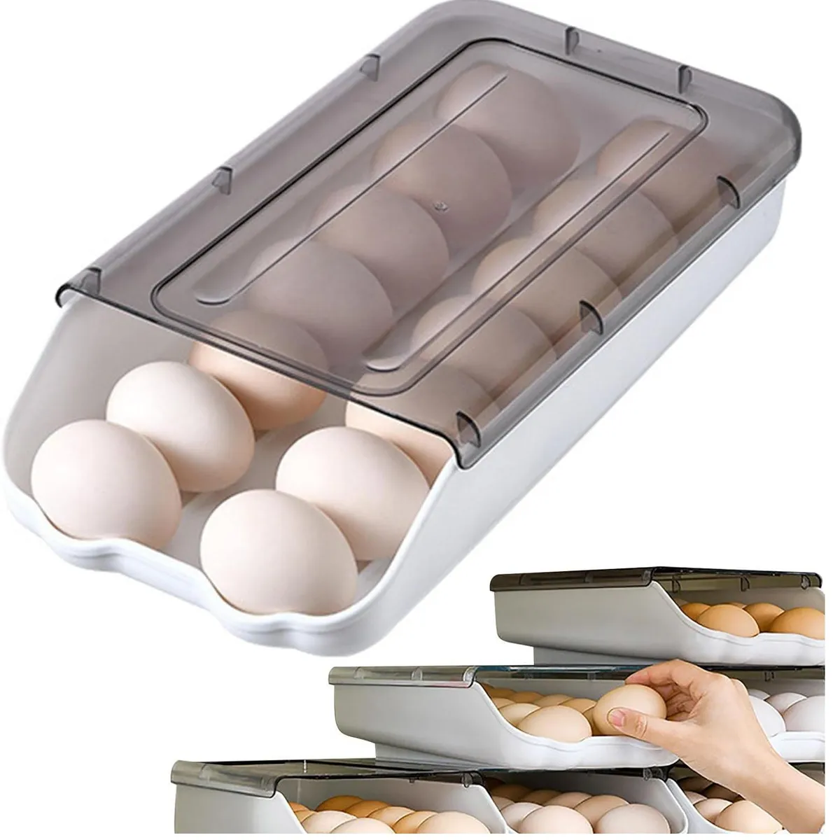 OEM - Porta Huevos de 1 Nivel Apilable Capacidad 14 Huevos