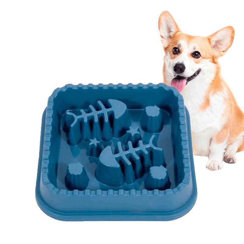 GENERICO - Plato Comedero Anti-ansiedad para Perros - Azul