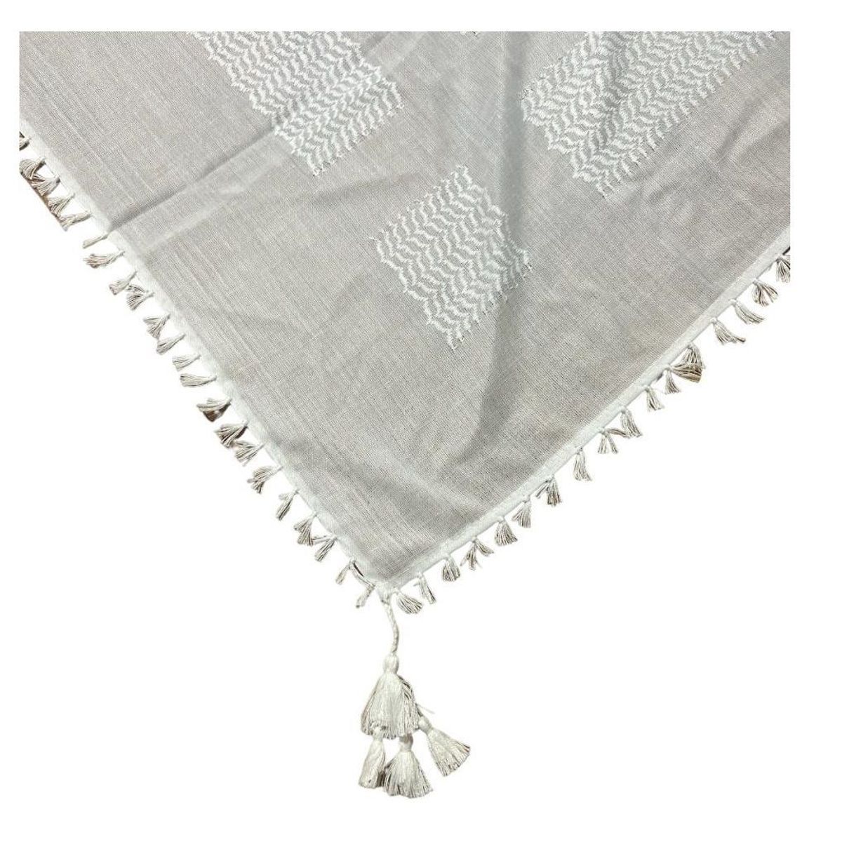 INDIAN - Bufanda  cuadrara blanco_.