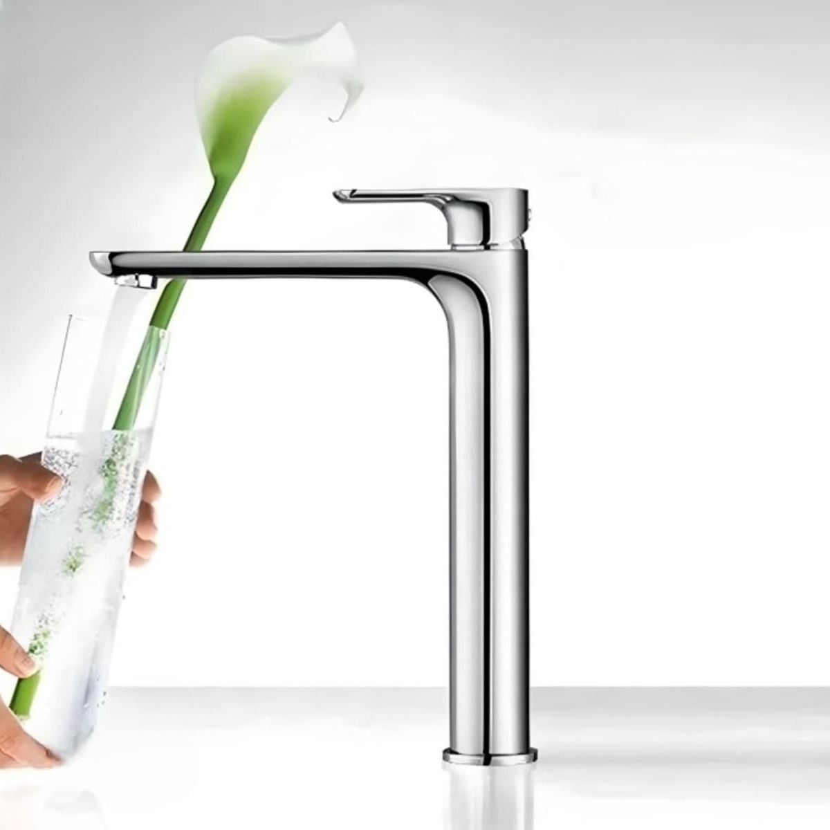 GENERICO - COMBO DE LAVATORIO OVALADO MAS MONOCOMANDO CROMADO Y DESAGUE