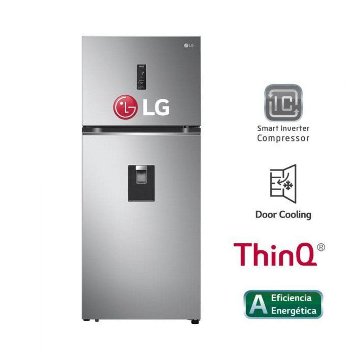 LG - Refrigeradora LG 374L GT37SGP Plateada