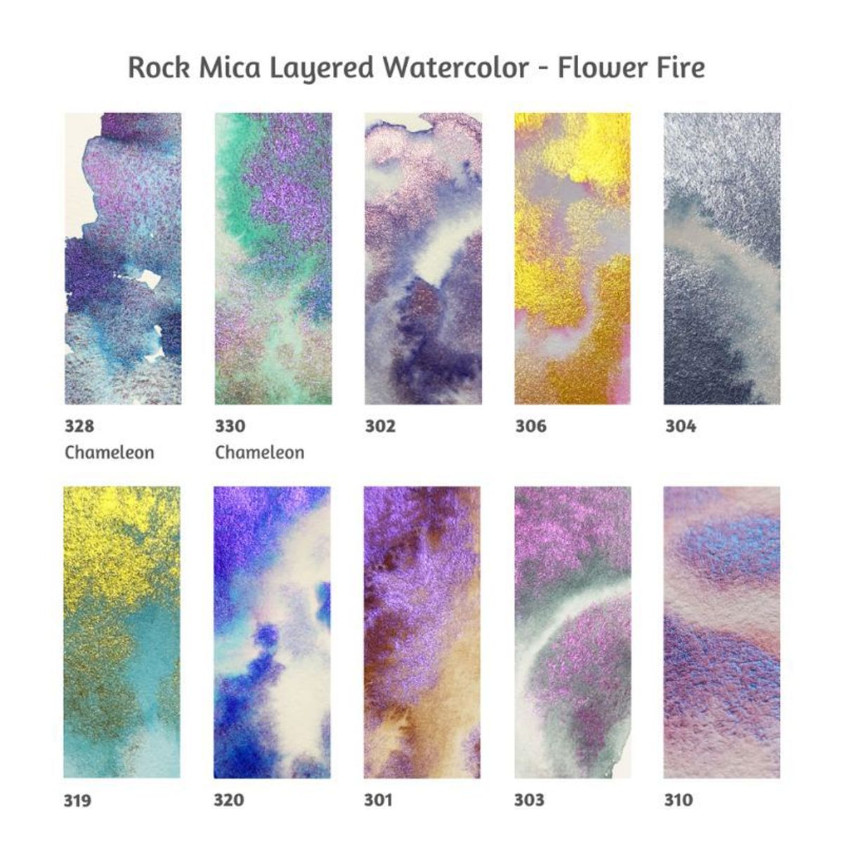 GENERICO - SUPERVISION rock - mica layered Acuarelas en tubo 8ml - Set FLOWER FIRE x10