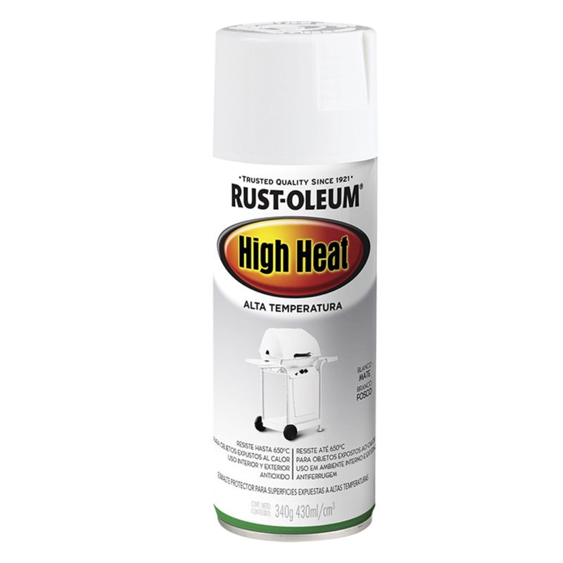 RUST OLEUM - Pintura en Spray Alta Temperatura Blanco Mate