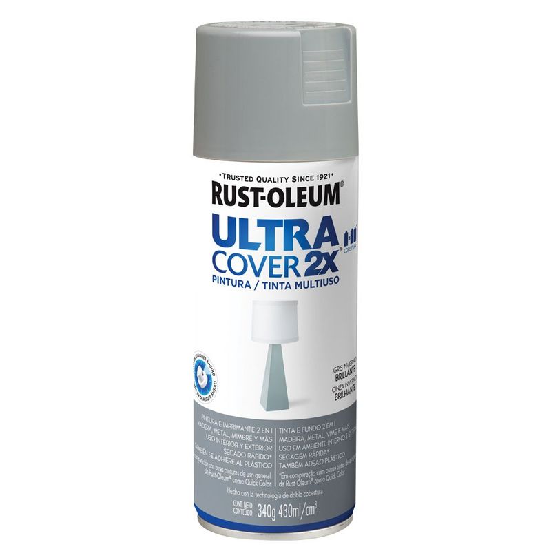 RUST OLEUM - Pintura Multiuso en Spray Gris Invierno Brillante