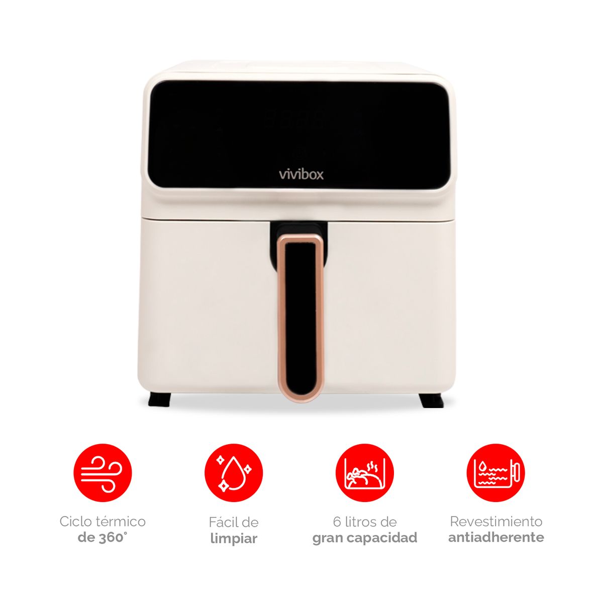 VIVIBOX - Freidora De Aire Digital Rápida Y Saludable.