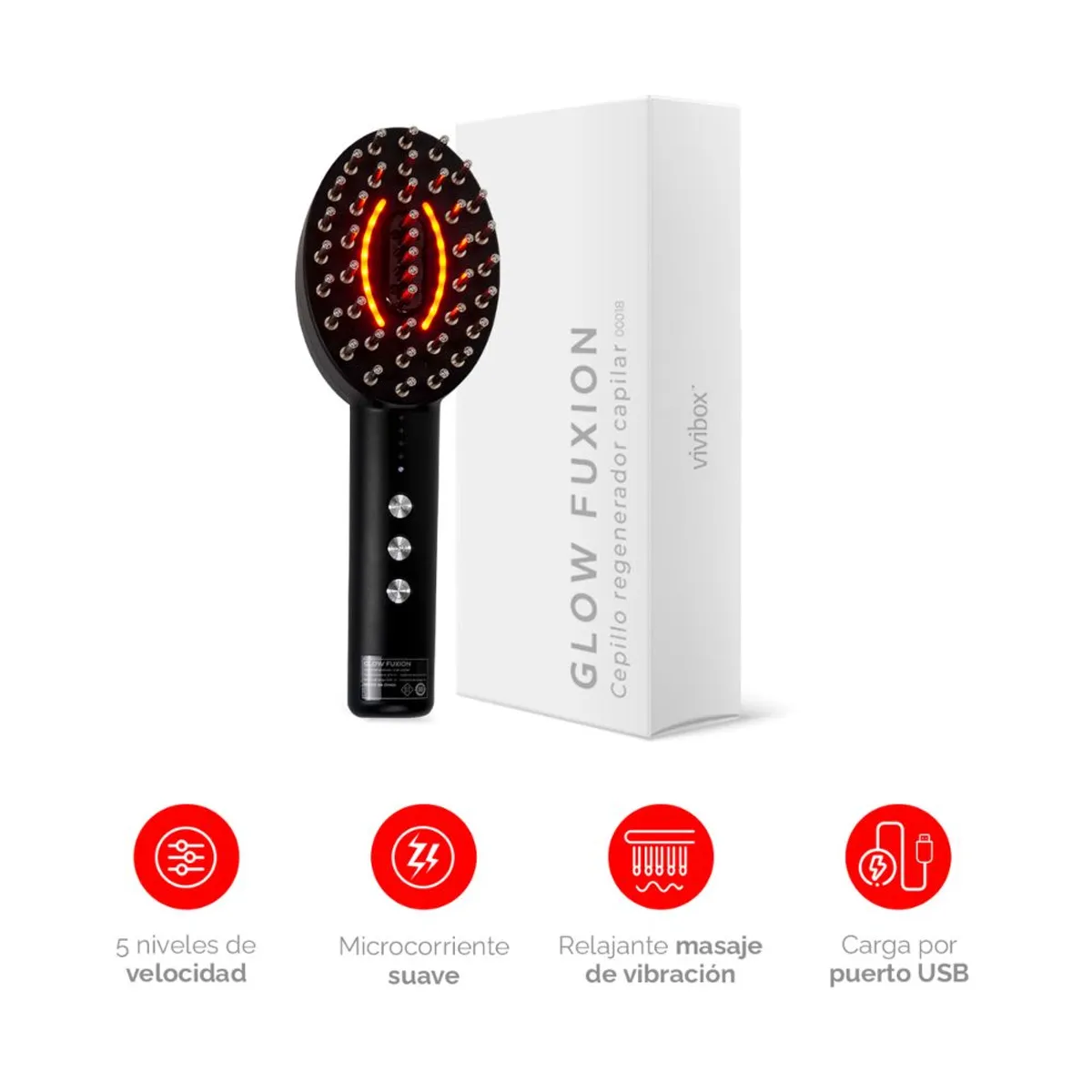 VIVIBOX - Cepillo Regenerador Capilar Vivibox Estimulador Anticaída Crecimiento y Reparación