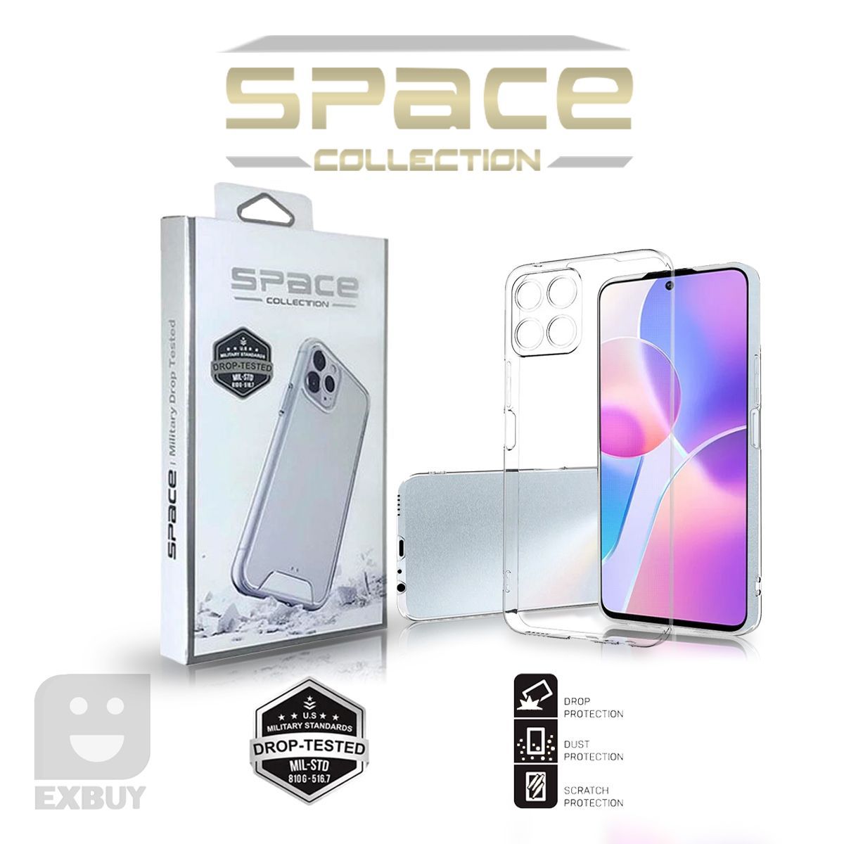GENERICO - Case Space Transparente para Honor X8.