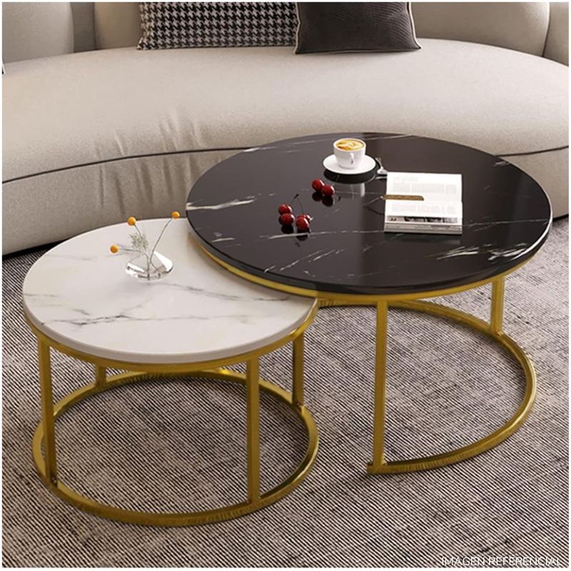 INSPIRA - Mesa de Centro, Auxiliar,  de Café Tablero Tipo Marmoleado Moderno