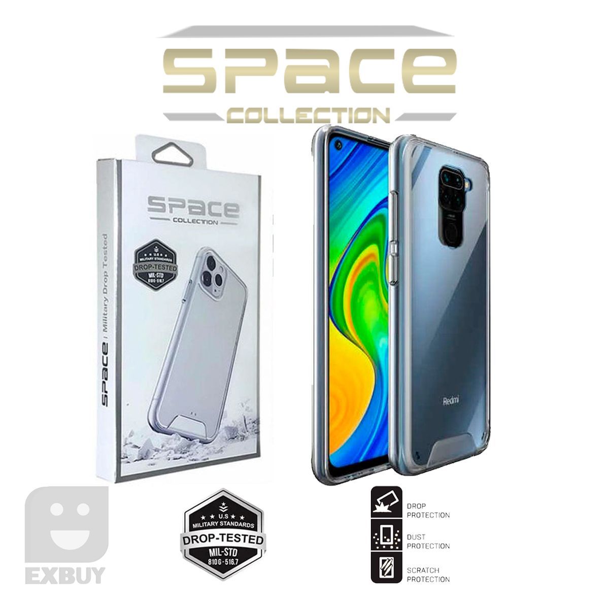 GENERICO - Case Space para Xiaomi Redmi Note 9.