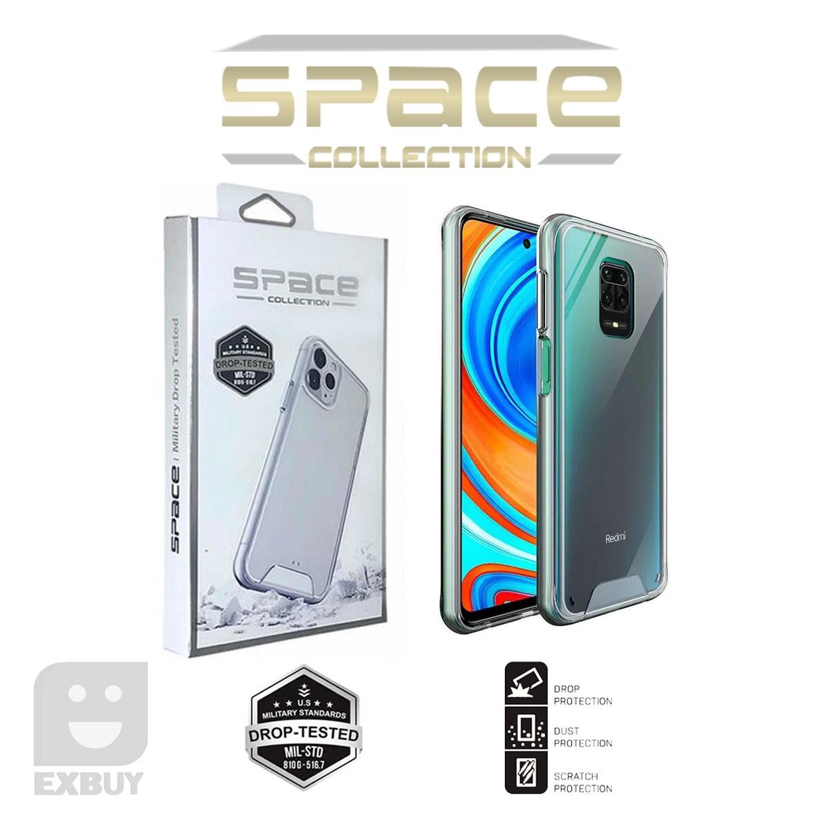 GENERICO - Case Space para Xiaomi Redmi Note 9 Pro.