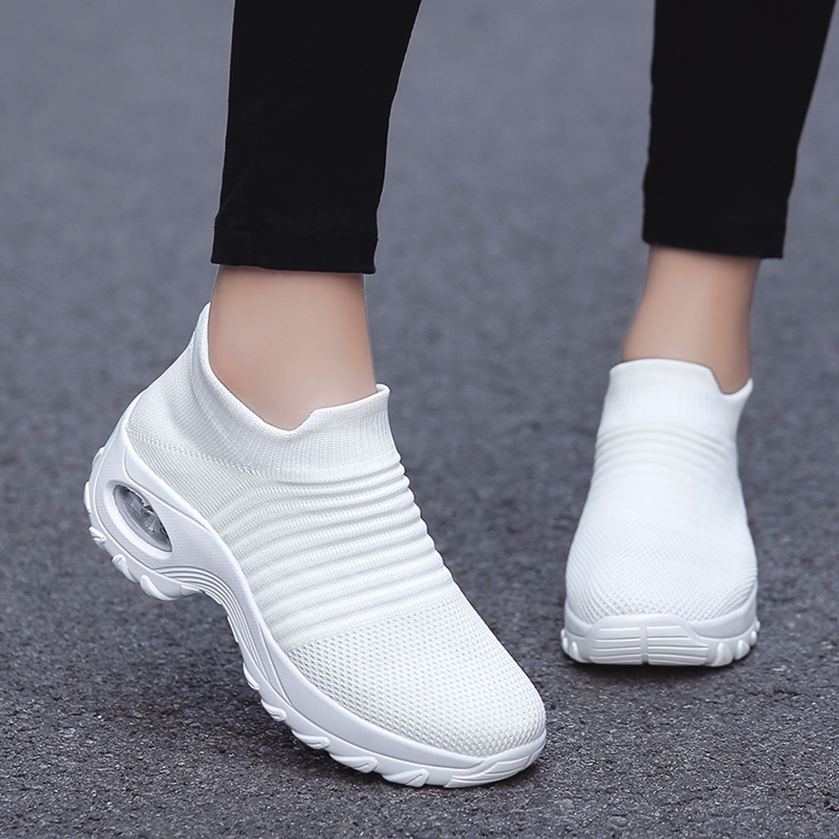 SHANDIAN - Running Mujer Zapatillas Deportivos Plataforma Air