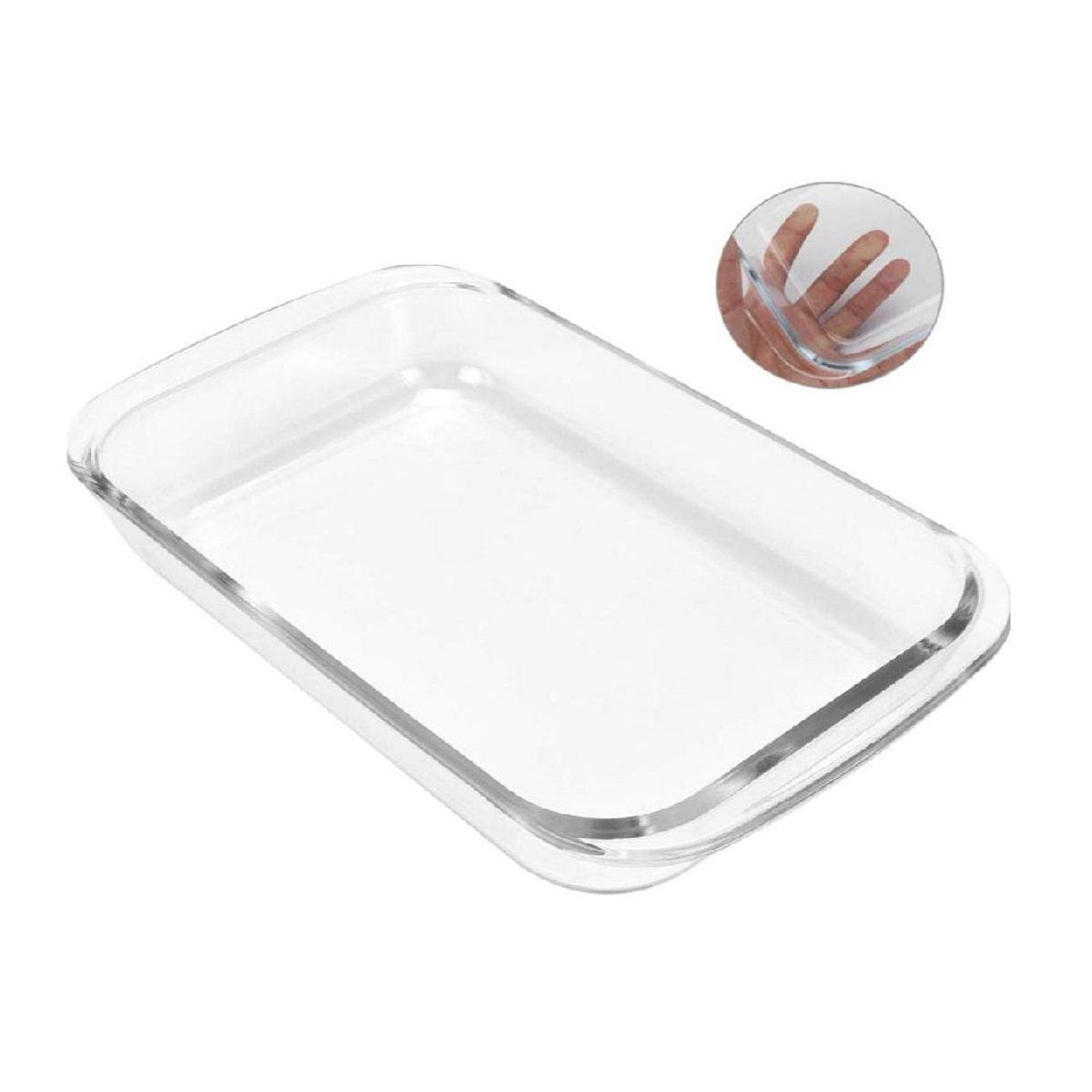 GENERICO - Fuente rectangular de vidrio 1 Litro