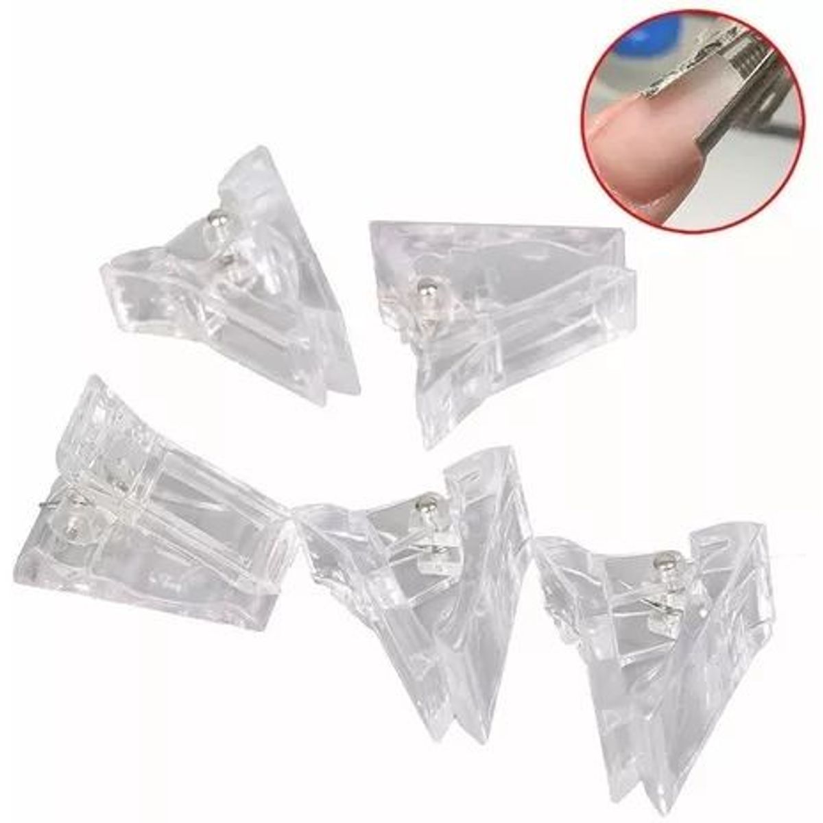 42AROZINA - Clips Para Uñas 10 Diy Nail Art Accesorios Transparentes