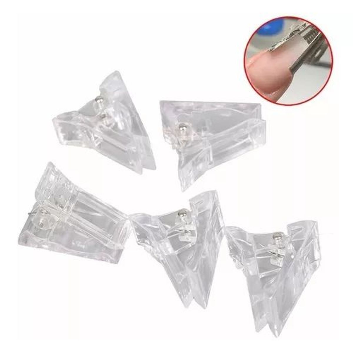 42AROZINA - Clips Para Uñas 10 Diy Nail Art Accesorios Transparentes