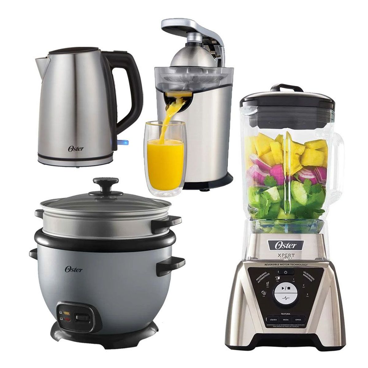 OSTER - Súper Combo Oster Licuadora Arrocera Exprimidor y hervidor