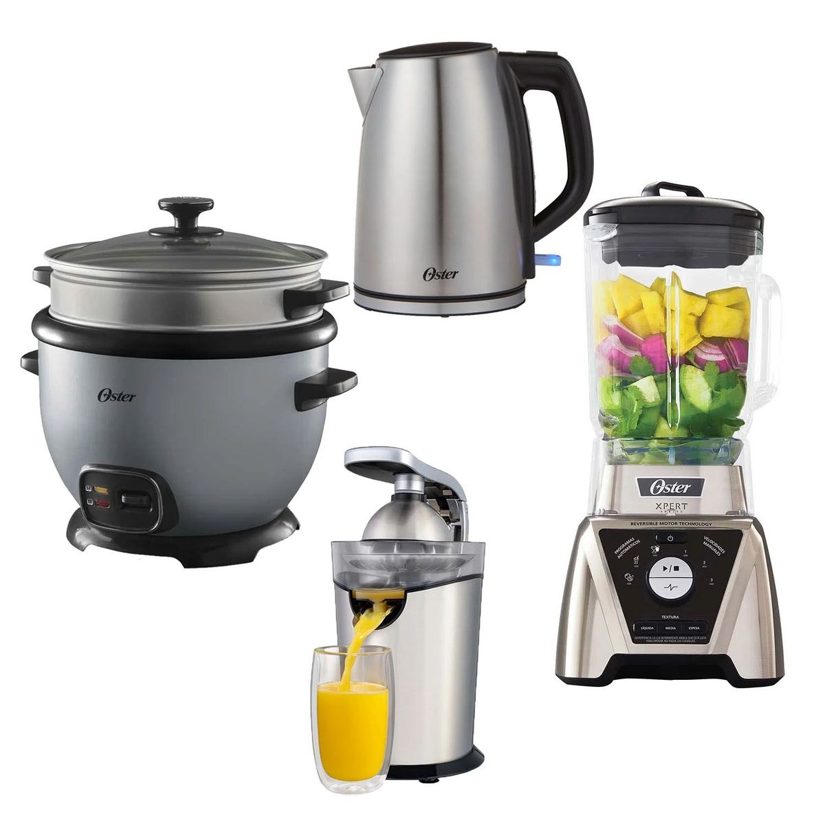 OSTER - Súper Combo Oster Licuadora Arrocera Exprimidor y hervidor