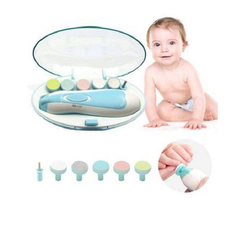 GENERICO - Corta Úñas Pulidor Manos Pies 6  Electrico Para Bebe Verde