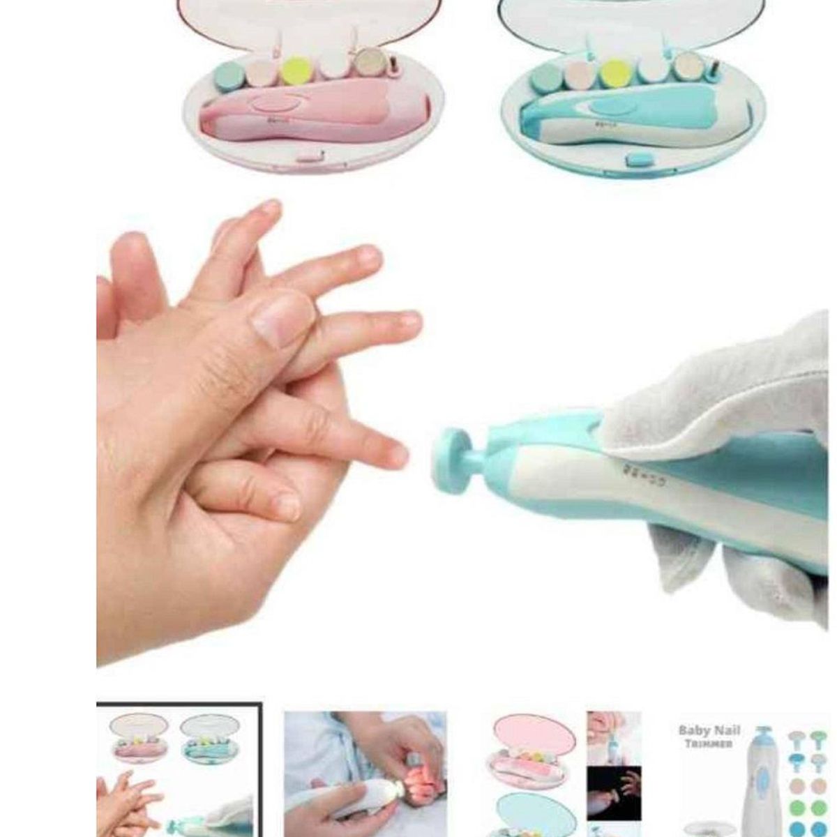 GENERICO - Corta Úñas Pulidor Manos Pies 6  Electrico Para Bebe Verde