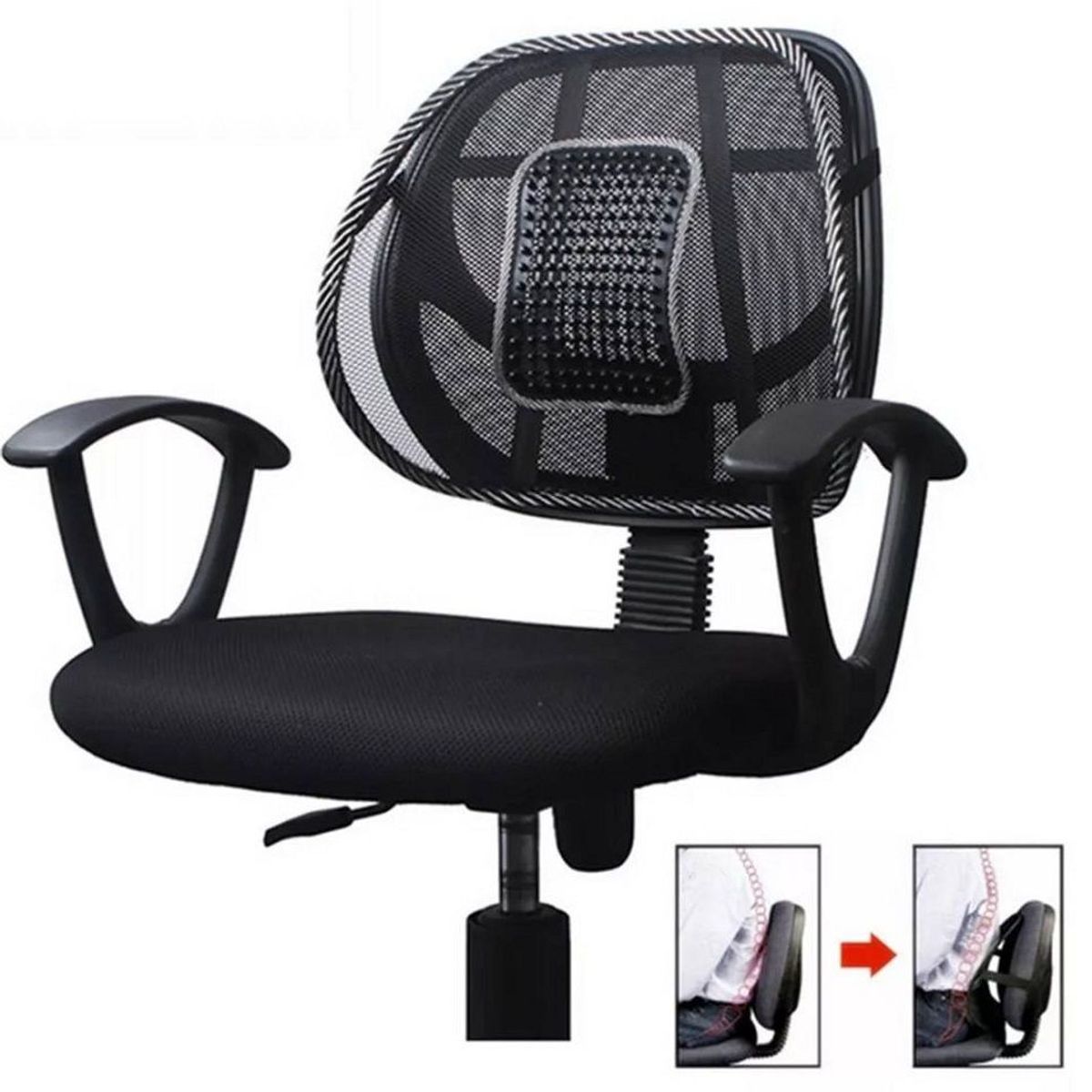 GENERICO - Respaldar Cojin Lumbar  Antiestres Corrector Postura